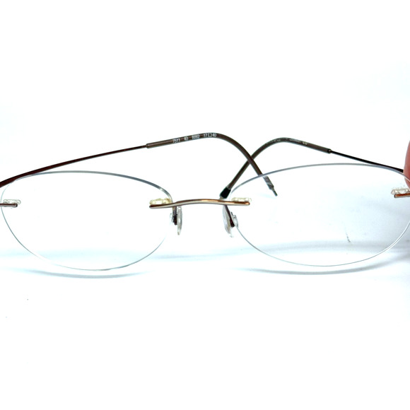 Silhouette Eyeglasses 7511 40 6082 Titan Brown/White Rimless Frame 17-140 H17283